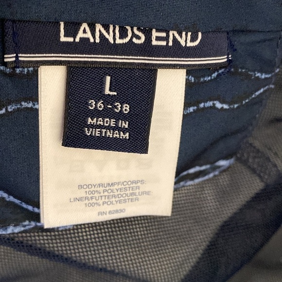 Lands End Board Shorts Mens L 2 pairs Swim trunks sailboat/waves Beach Nautical - Picture 7 of 9